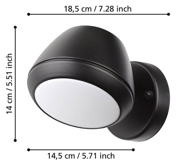Applique Esterno Moderna Nivarolo Acciaio Nero Policarbonato Bianco Gu10