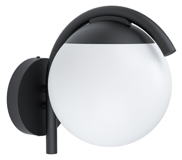 Applique Esterno Contemporanea Prata Vecchia Metallo Nero 1 Luce E27