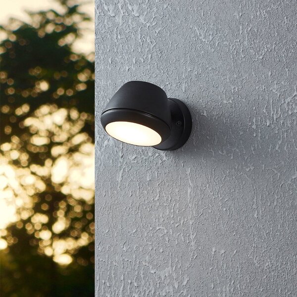 Applique Esterno Moderna Nivarolo Acciaio Nero Policarbonato Bianco Gu10