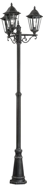 Lampione Esterno Classico Navedo Alluminio Nero 3 Luci E27