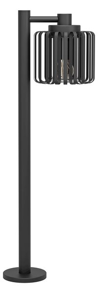 Paletto Esterno Moderno Selinus Acciaio Nero 1 Luce E27