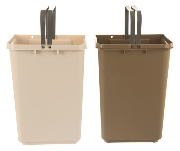 Cestino per la spazzatura in plastica bianco/beige per raccolta differenziata 2x20 l Duo Dust – Orion