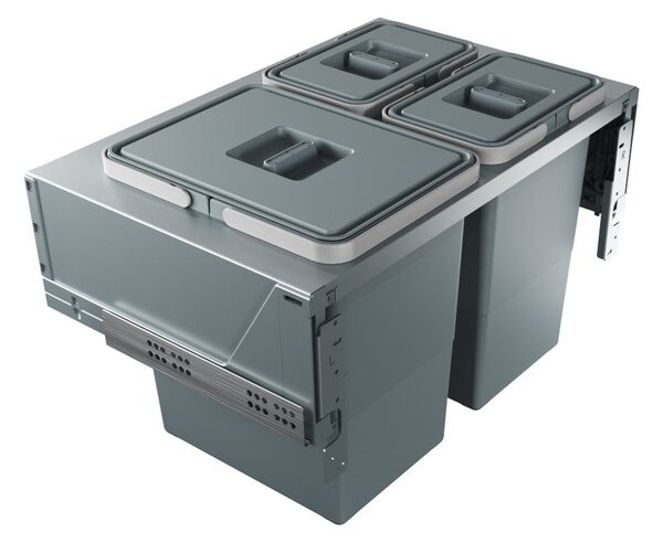 Bidone in plastica da incasso grigio per rifiuti differenziati 42 l Block U-Sink 2.0 - Elletipi