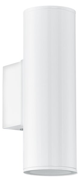 Applique Esterno Moderna Riga Metallo Bianco 2 Luce Gu10