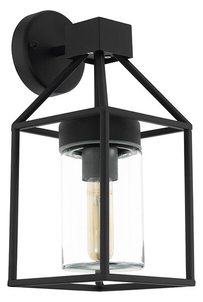 Applique Esterno Contemporanea Trecate Metallo Nero 1 Luce E27
