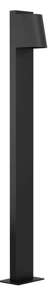Lampione Per Esterno Moderno Stagnone Alluminio Nero Vetro Bianco 1 Luce Gu10
