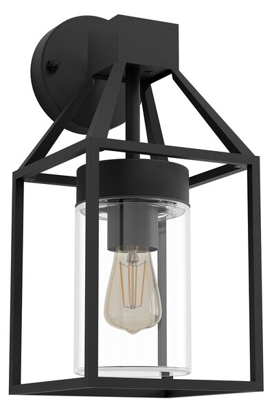 Applique Esterno Contemporanea Trecate Metallo Nero 1 Luce E27