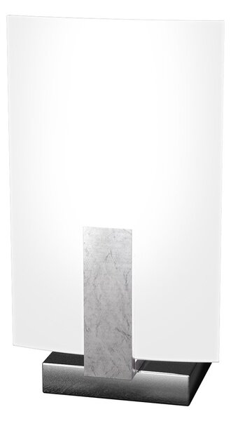 Abatjour Contemporaneo Wood Metallo Foglia Argento Vetro Bianco 1 Luce G9
