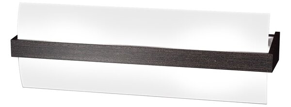 Applique Contemporanea Wood Metallo Nerowengè Vetro Bianco 2 Luci E27 L40Cm