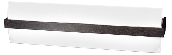 Applique Contemporanea Wood Metallo Nerowengè Vetro Bianco 2 Luci E27 L50Cm