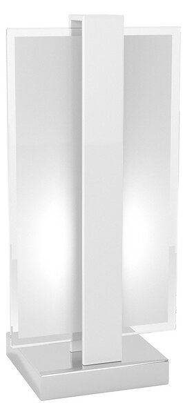 Abatjour Industrial-Minimal Cross Metallo Bianco Vetro 1 Luce E27