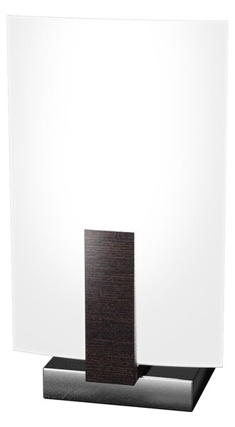 Abatjour Contemporaneo Wood Metallo Nerowengè Vetro Bianco 1 Luce E27