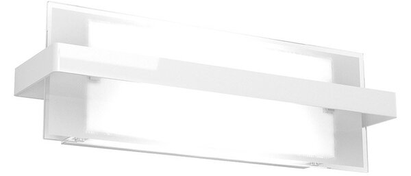 Applique Industrial-Minimal Cross Metallo Bianco Vetro 2 Luci E27 44Cm