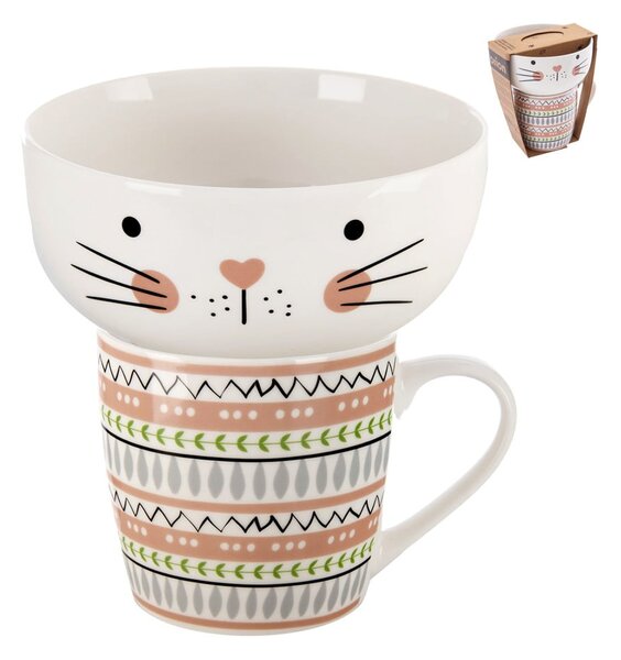 Set di tazza e ciotola in porcellana 2 pezzi 350 ml - Orion