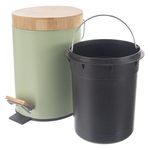 Bidone in metallo con piedini verde chiaro 5 l Greenish - Orion