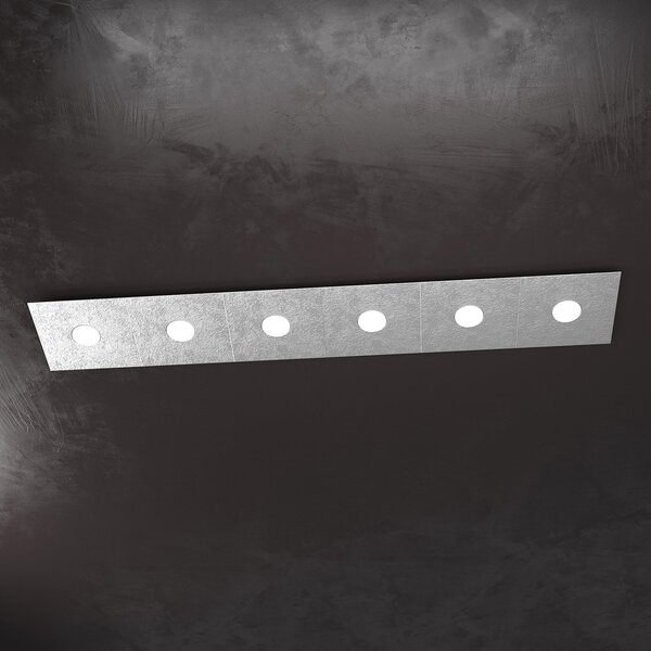 Applique Moderna Eccentric Metallo Foglia Argento 6 Luci Gx53