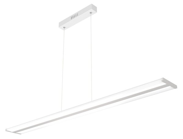Sospensione Moderna Double Track Metallo Grgio E Diffusore Acrilico Led 40W