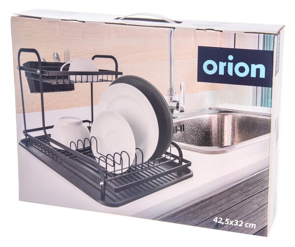 Scolapiatti a due livelli in metallo nero 42,5x32 cm Radka - Orion