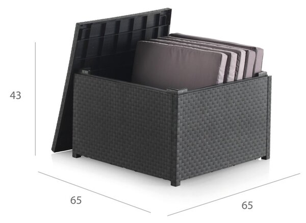 Tavolino da esterno grigio in rattan 56x56 cm - Juinsa