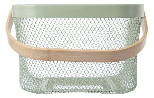 Cesto con filo metallico in metallo 24,5x24,5x30 cm Greenish – Orion