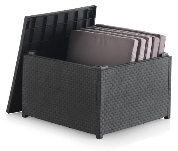 Tavolino da esterno grigio in rattan 56x56 cm - Juinsa