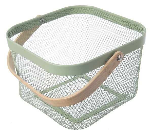 Cesto con filo metallico in metallo 24,5x24,5x30 cm Greenish – Orion