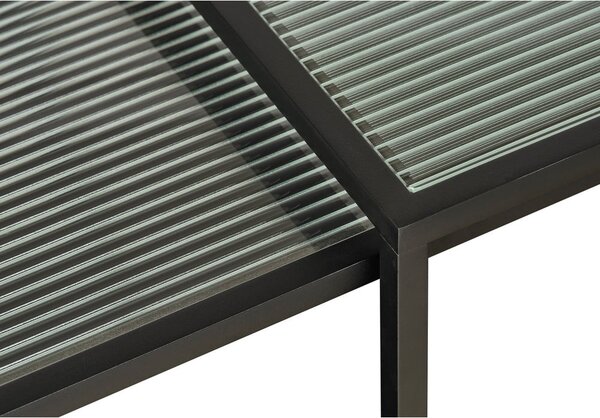 Tavolini in vetro nero in set di 2 pezzi 60x60 cm Bronco - Unique Furniture