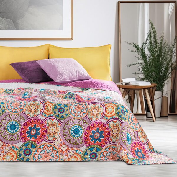 Copriletto reversibile in microfibra fucsia , 170 x 270 cm Bibi - DecoKing