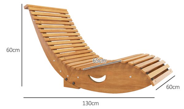 Outsunny Sedia a Dondolo da Giardino a S con Seduta Ergonomica, in Legno di Abete e di Pino, 130x60x60 cm|Aosom