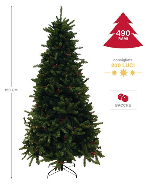 Albero di Natale Nevada 210 cm 1148 rami in pvc