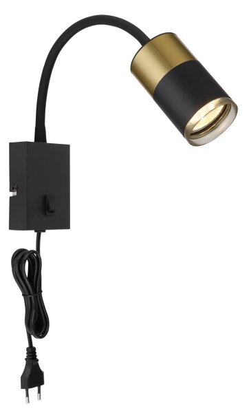 Globo 57850W - Faretto da parete BRISBON 1xGU10/25W/230V nero/oro