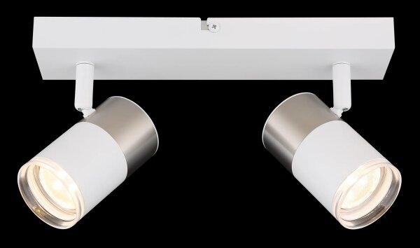 Globo 57851-2 - Faretto BRISBON 2xGU10/25W/230V bianco/cromo