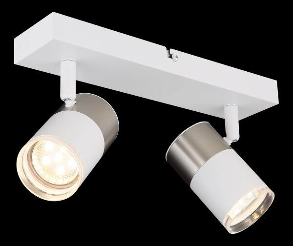 Globo 57851-2 - Faretto BRISBON 2xGU10/25W/230V bianco/cromo