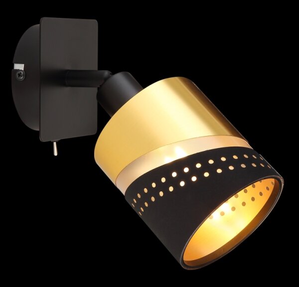 Globo 54046-1 - Faretto da parete OR 1xE14/25W/230V nero/oro