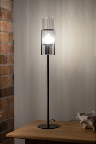 Markslöjd 108556 - Lampada da tavolo TUBO 1xE14/40W/230V 65 cm nero/clear