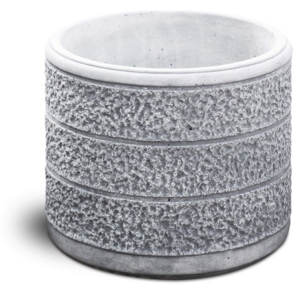 Vaso da Giardino 44x44x36 cm in Cemento Granulato di Marmo Monviso Medio Grigio