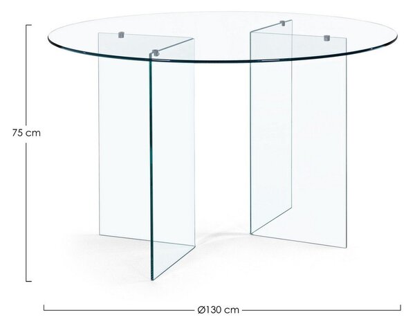 Tavolo da pranzo rotondo in vetro ø 130 cm Iride – Bizzotto