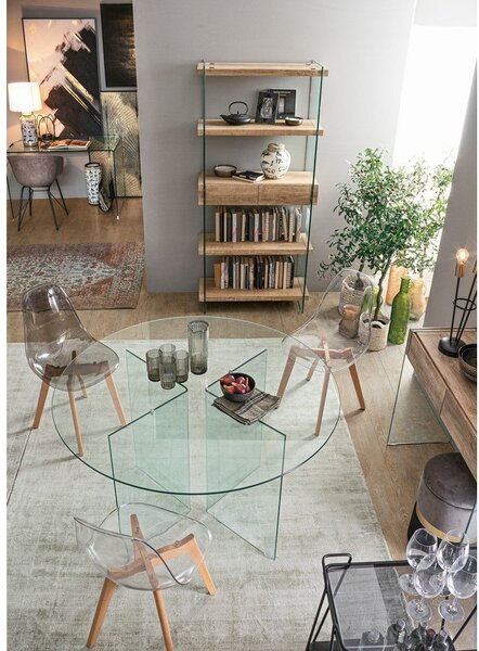 Tavolo da pranzo rotondo in vetro ø 130 cm Iride – Bizzotto