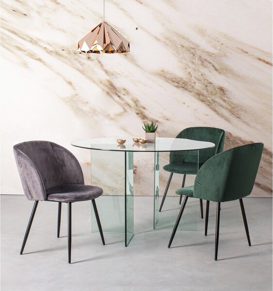 Tavolo da pranzo rotondo in vetro ø 130 cm Iride – Bizzotto