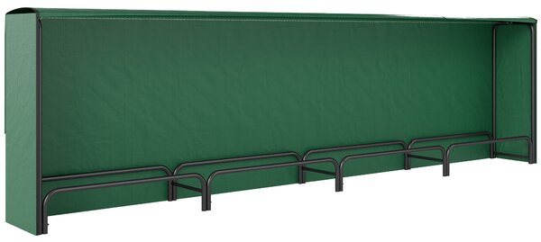 Outsunny Portalegna da 1m³ Regolabile con Telo Impermeabile in PE, in Metallo, 360x36x99cm, Nero e Verde Scuro | Aosom Italy