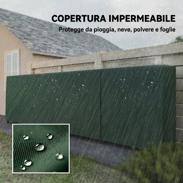 Outsunny Portalegna da 1m³ Regolabile con Telo Impermeabile in PE, in Metallo, 360x36x99cm, Nero e Verde Scuro | Aosom Italy