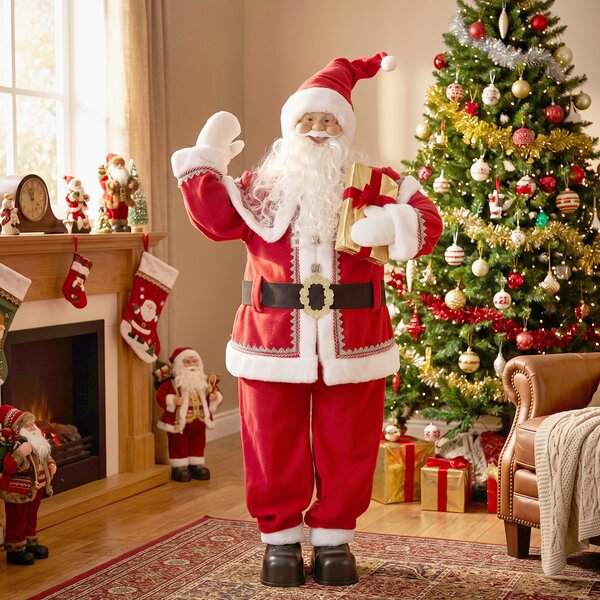 HOMCOM Babbo Natale Musicale Animato, Testa Girevole, 150 cm, Rosso | Aosom Italy