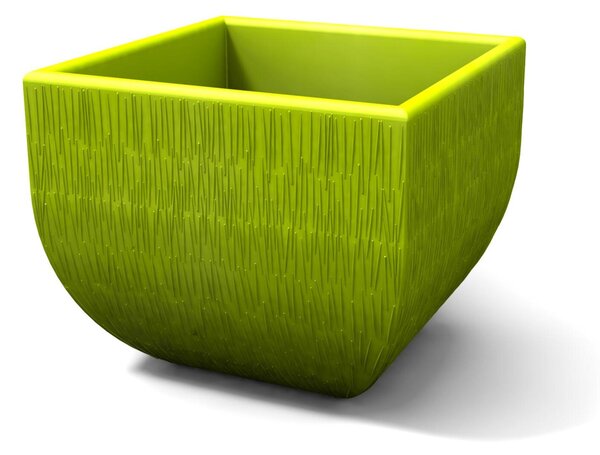 Vaso Porta vaso, h50 in polietilene Modello Mediterraneo Rustico Dimensioni 50x50xh 50 cm ideale x l'esterno si pu� piantumare direttamente al suo interno colore kiwi