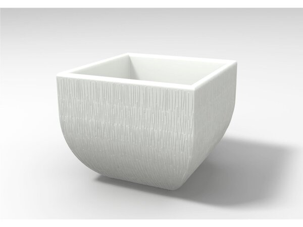Vaso Porta vaso, h50 in polietilene Modello Mediterraneo Rustico Dimensioni 50x50xh 50 cm ideale x l'esterno si pu� piantumare direttamente al suo interno colore Bianco latte