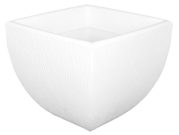 Vaso Porta vaso, h50 in polietilene Modello Mediterraneo Rustico Dimensioni 50x50xh 50 cm ideale x l'esterno si pu� piantumare direttamente al suo interno colore Bianco latte