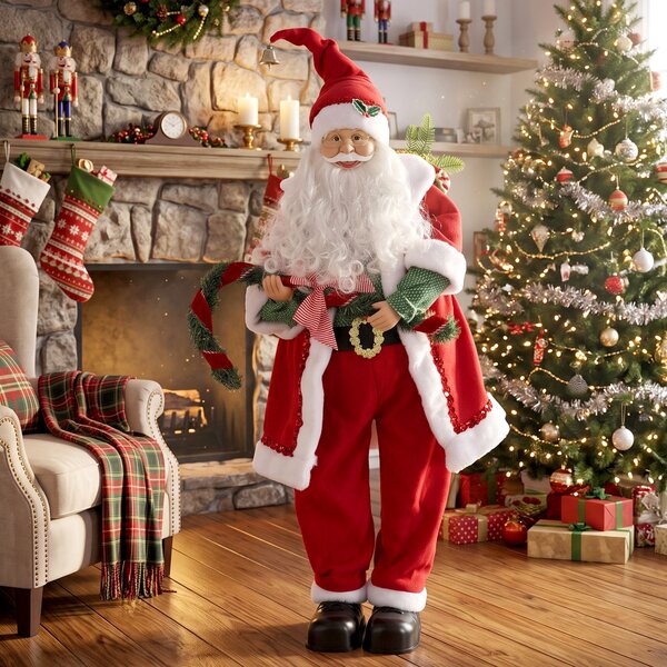 HOMCOM Babbo Natale Animato Musicale, Canta e Balla, 120 cm, Rosso | Aosom Italy