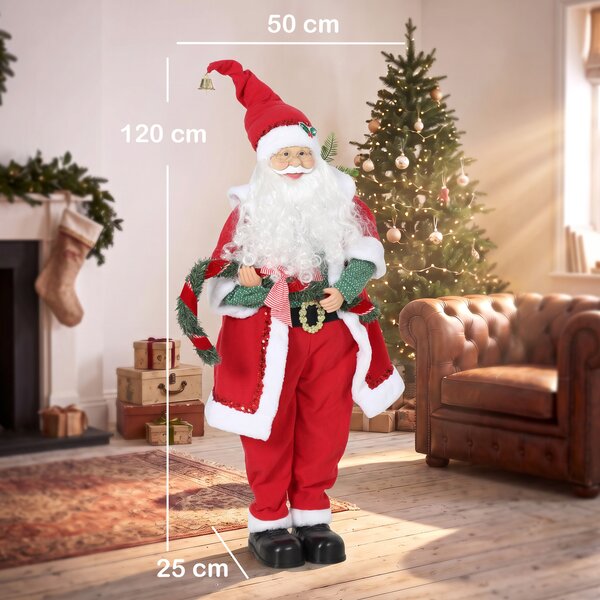 HOMCOM Babbo Natale Animato Musicale, Canta e Balla, 120 cm, Rosso | Aosom Italy