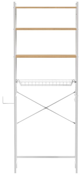 HOMCOM Mobile Sopra WC, Scaffale Salvaspazio 3 Ripiani, Rovere e Bianco | Aosom Italy