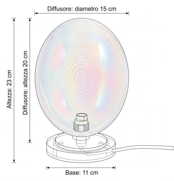 Abat jour moderna illuminando uva g9 led lu uva tr+ve uva metallo vetro - Illuminando