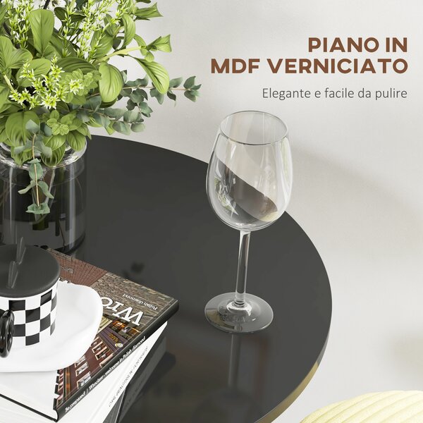 HOMCOM Tavolo Bar e Tavolo da Cucina Alto Rotondo, Ø60x102 cm, Nero | Aosom Italy